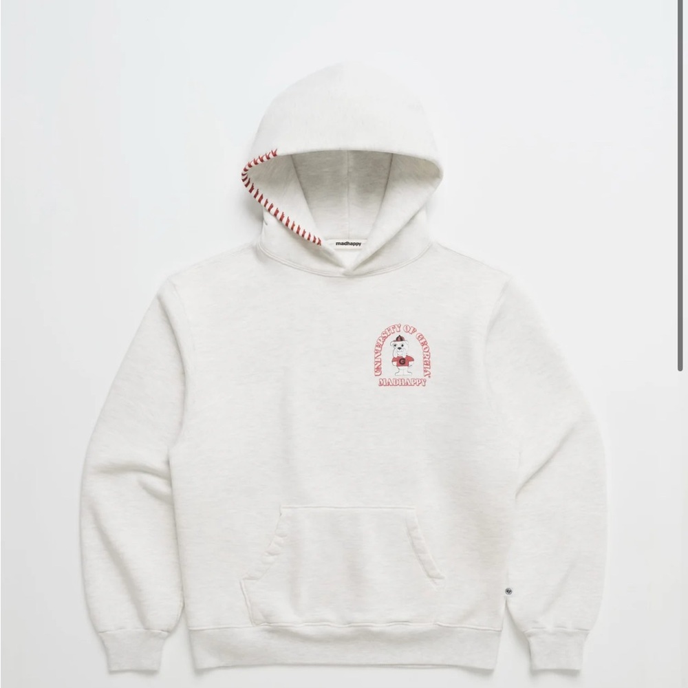 White Hoodie with Red Embroidery